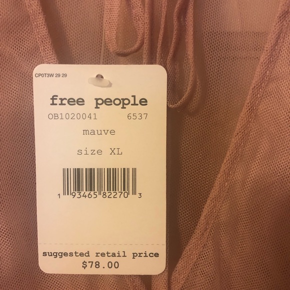 Free People Sheer dusty pink long sleeve blouse - Picture 3 of 3